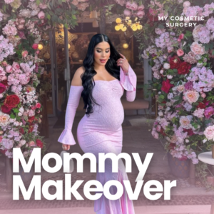 Mommy makeover promotional image highlighting post-pregnancy body restoration at My Cosmetic Surgery Miami.